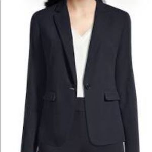 NWT Ann Taylor Petite One Button Jacket Dark Sky